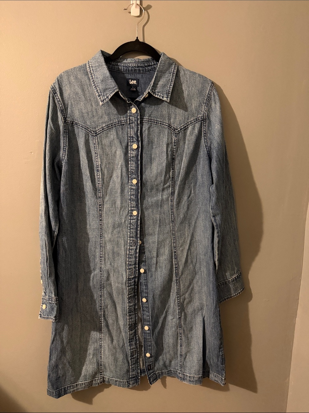 Lee  Light Blue Denim Button-Front Shirt Dress